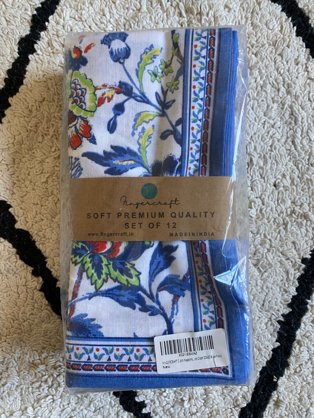 Fingercraft cotton linen craft napkins x 12